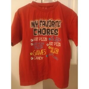 Boys XL Dynasty Red Graphic T+Shirt Short Sleeve Crew Neck 100 Cotton Pullover